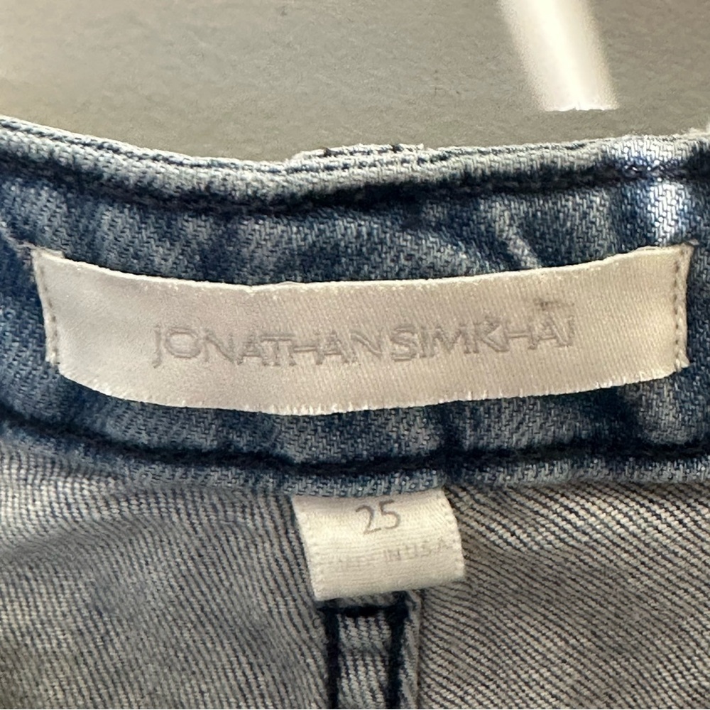 Jonathan Simkhai Designer Womans Distressed Jeans Blue Light Wash Size 25 - Picture 6 of 13